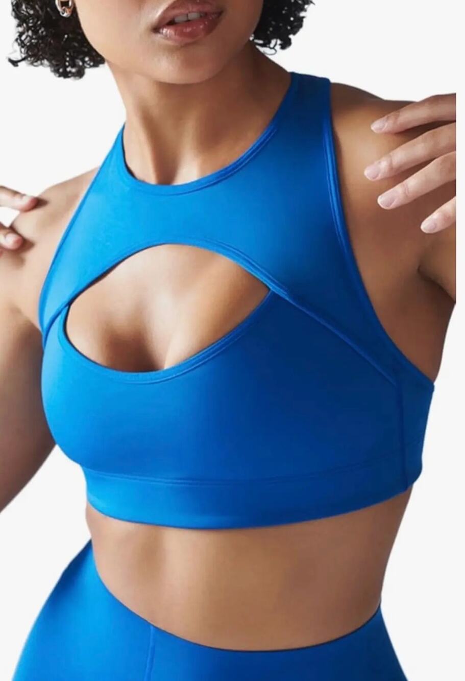 Savage X Fenty Hotline Plus Size 2X Sports Bra Blue Cutout Activewear